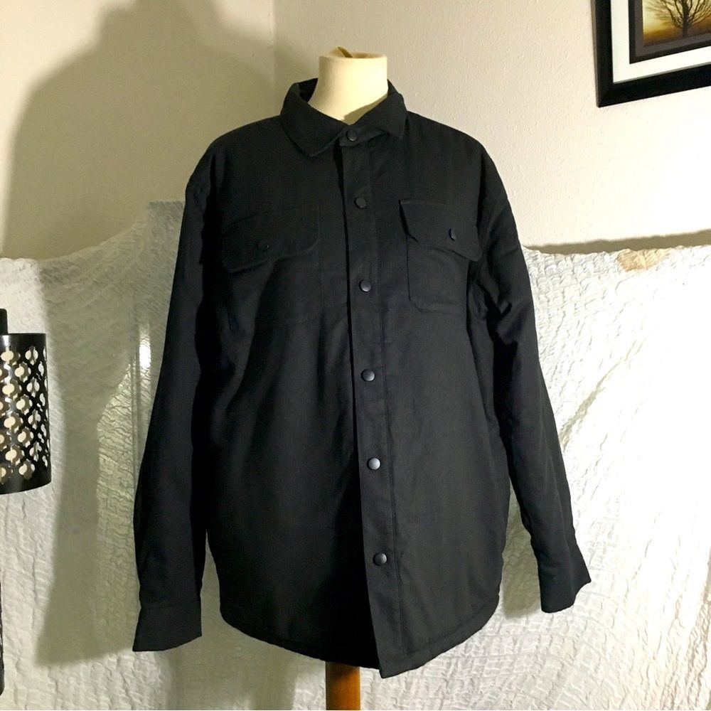 Rugged Elements Black Snap Button Shirt Jacket Size M